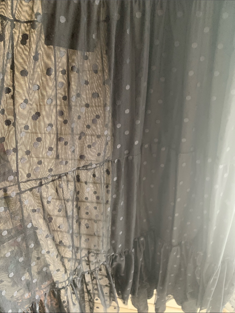Johnny Was Black Sheer Polka Dot Maxi Dress - Picture 6 of 8